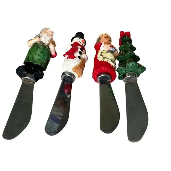 Nesting Snowmen Bowls Ceramic Holiday Spreaders Set Christmas Tree Santa Party - Picture 8 of 11